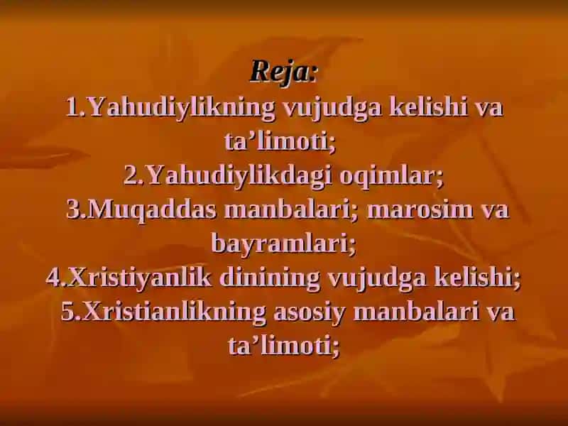 Yahudiylik va xristiyanlik dini manbalari 2