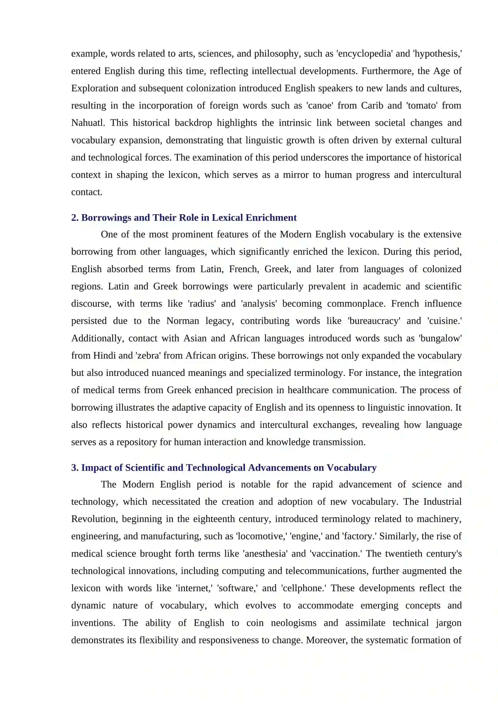 Vocabulary of the Modern English Period 2