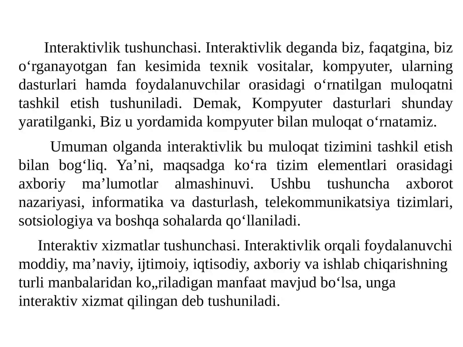 Soha axborot tizimlarining interaktiv xizmatlari 2