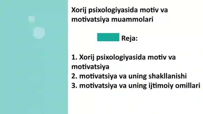 UMUMIY PSIXOLOGIYA FANIDAN TAQDIMOTI 2