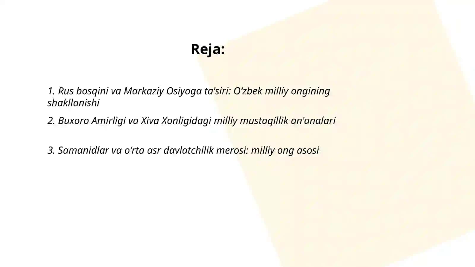 Oʻzbekistonda Mustaqillik gʻoyalarining tarixiy asoslari 2