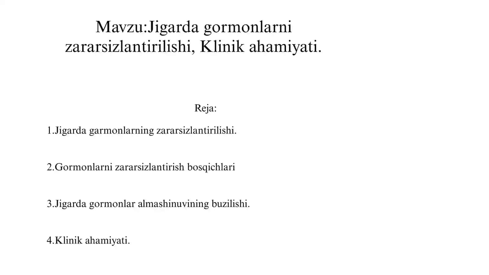 Jigarda gormonlarni zararsizlantirilishi 2