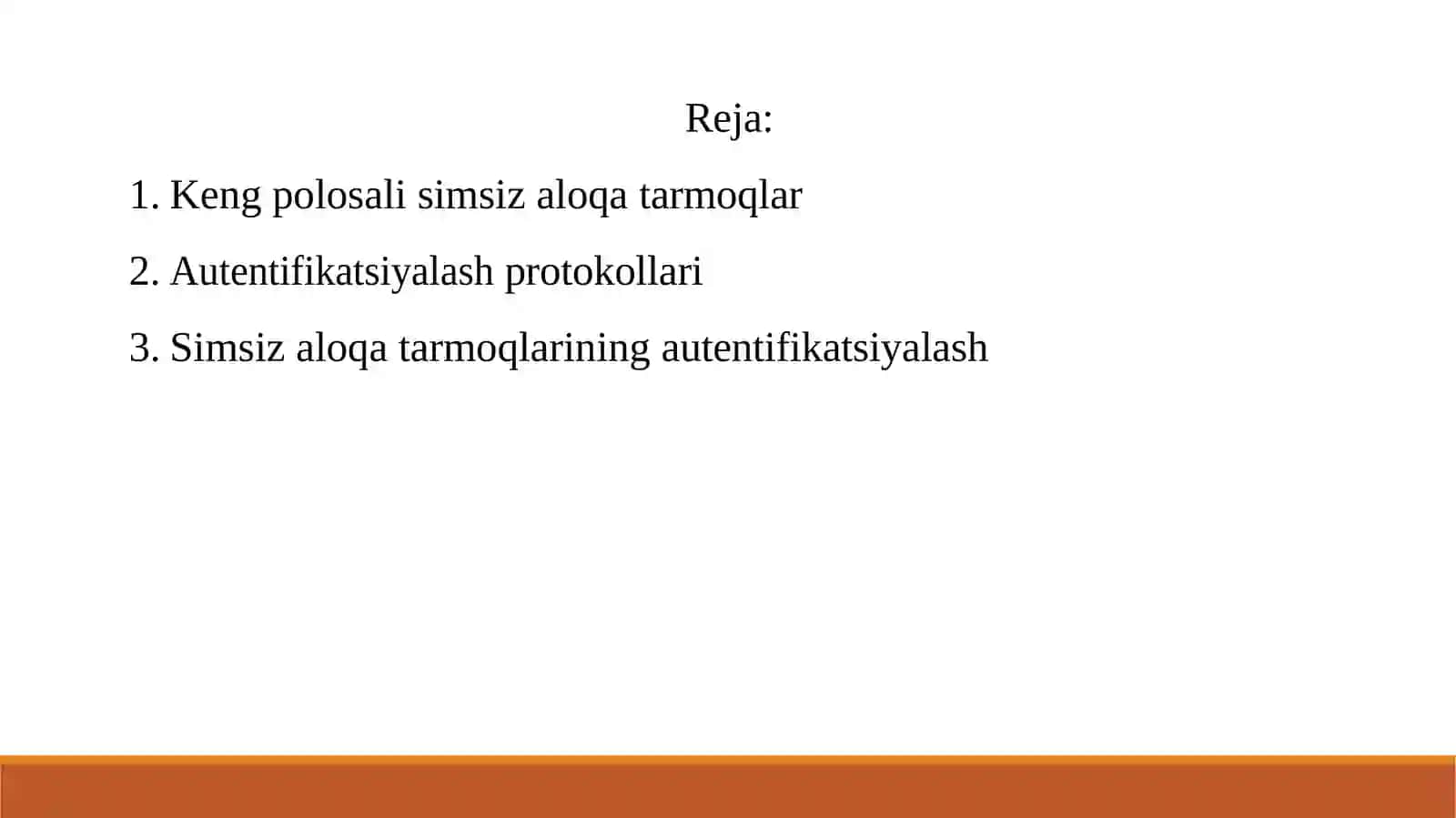Keng polosali simsiz aloqa tarmoqlarining autentifikatsiyalash protokollarining bardoshliligi 2