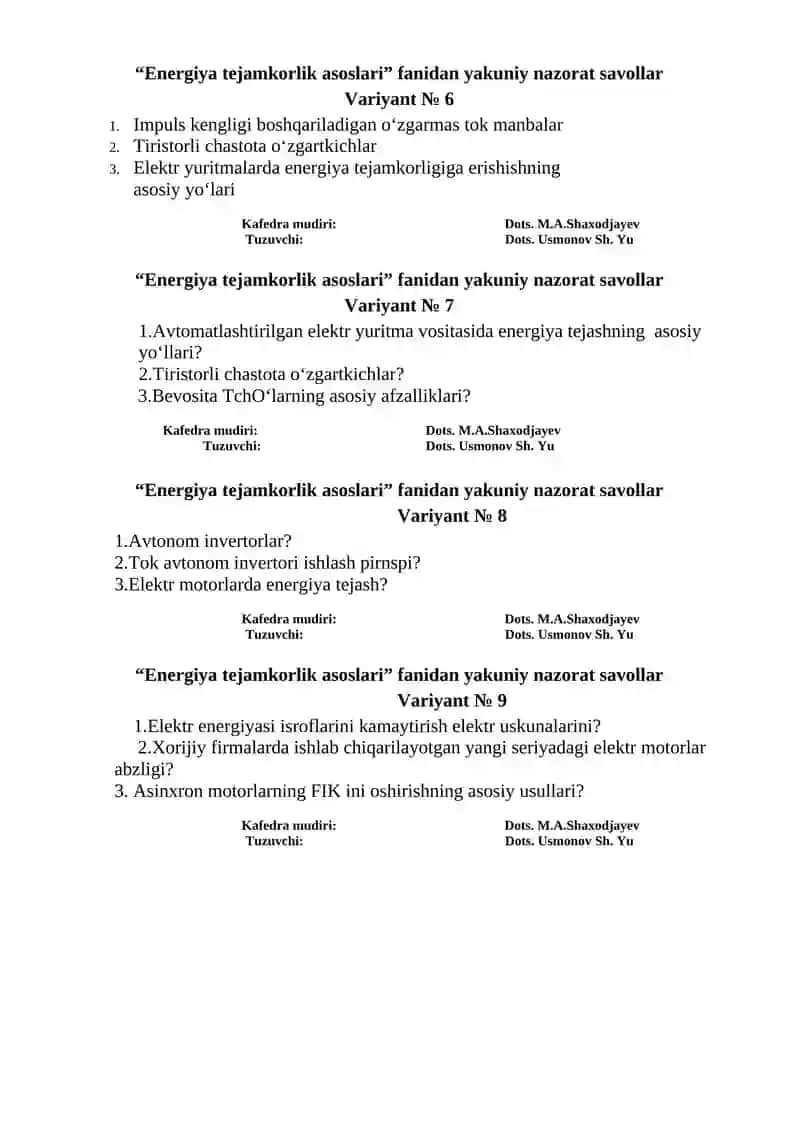 Energiya tejamkorlik asoslari 2