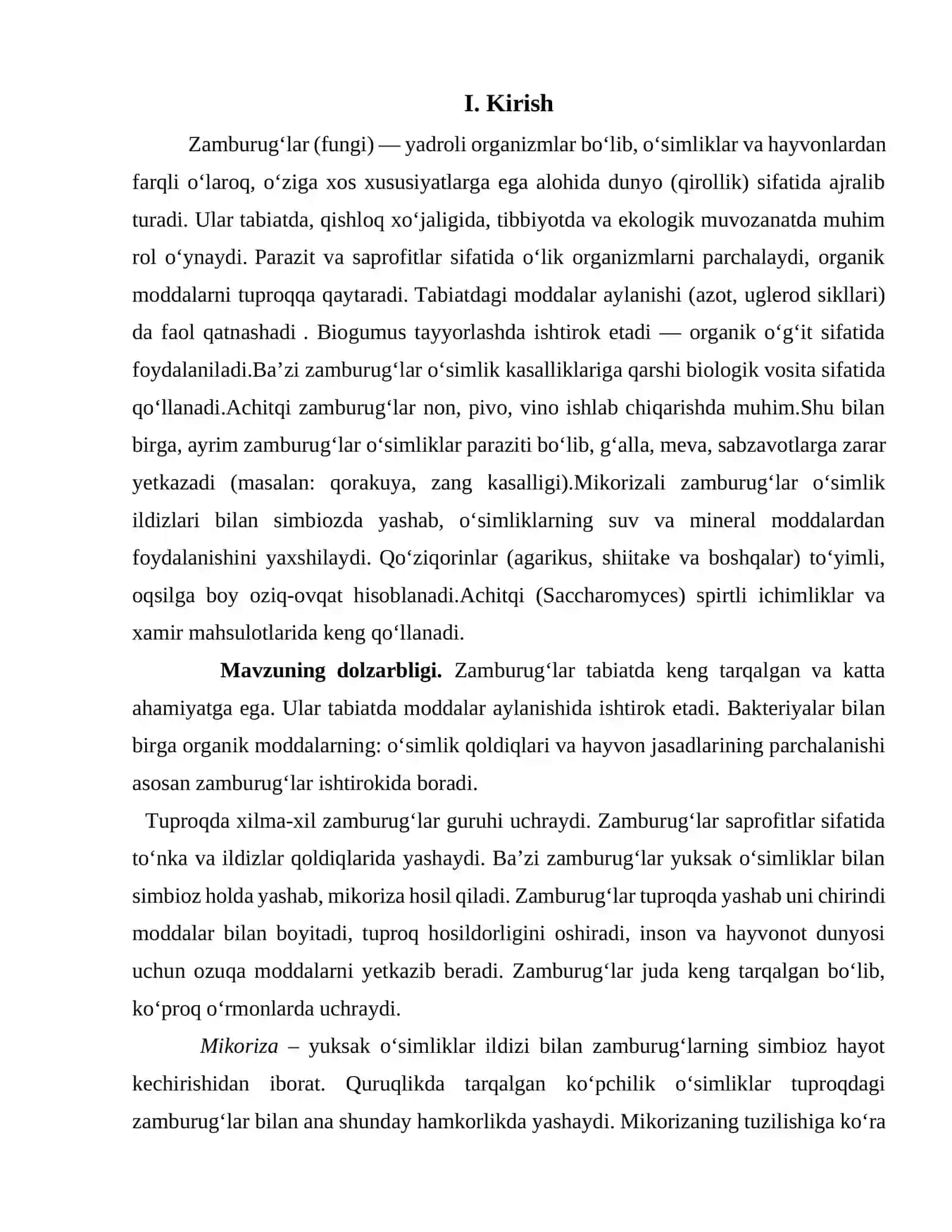 Zamburugʻlar EKOLOGIYASI, TABIATDAGI VA ODAMLAR HAYOTIDAGI AHAMIYATI 2