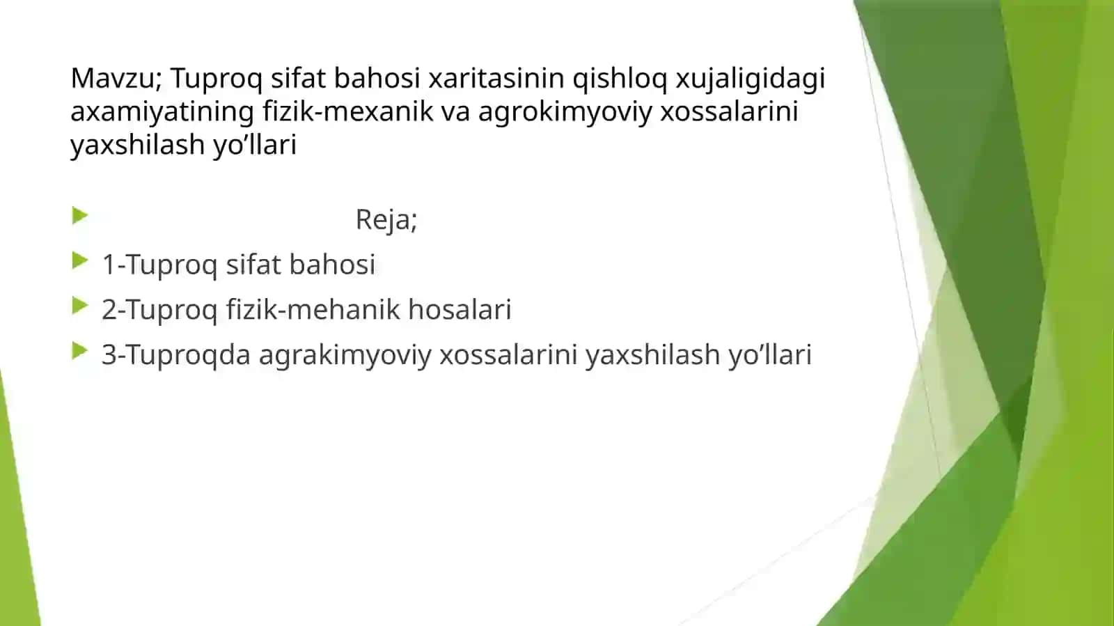 Davlat Universiteti Tabiiy Fanlar Fakulteti Tuproqshunoslik 120 Ramziddinning Yer kasi Asoslari Fanidan Tayorlagan Mustaqil Ishi 2