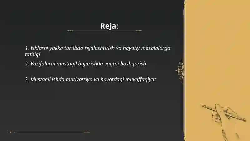 Ishlarni yakka tartibda va hayotda koʻrilishi 2