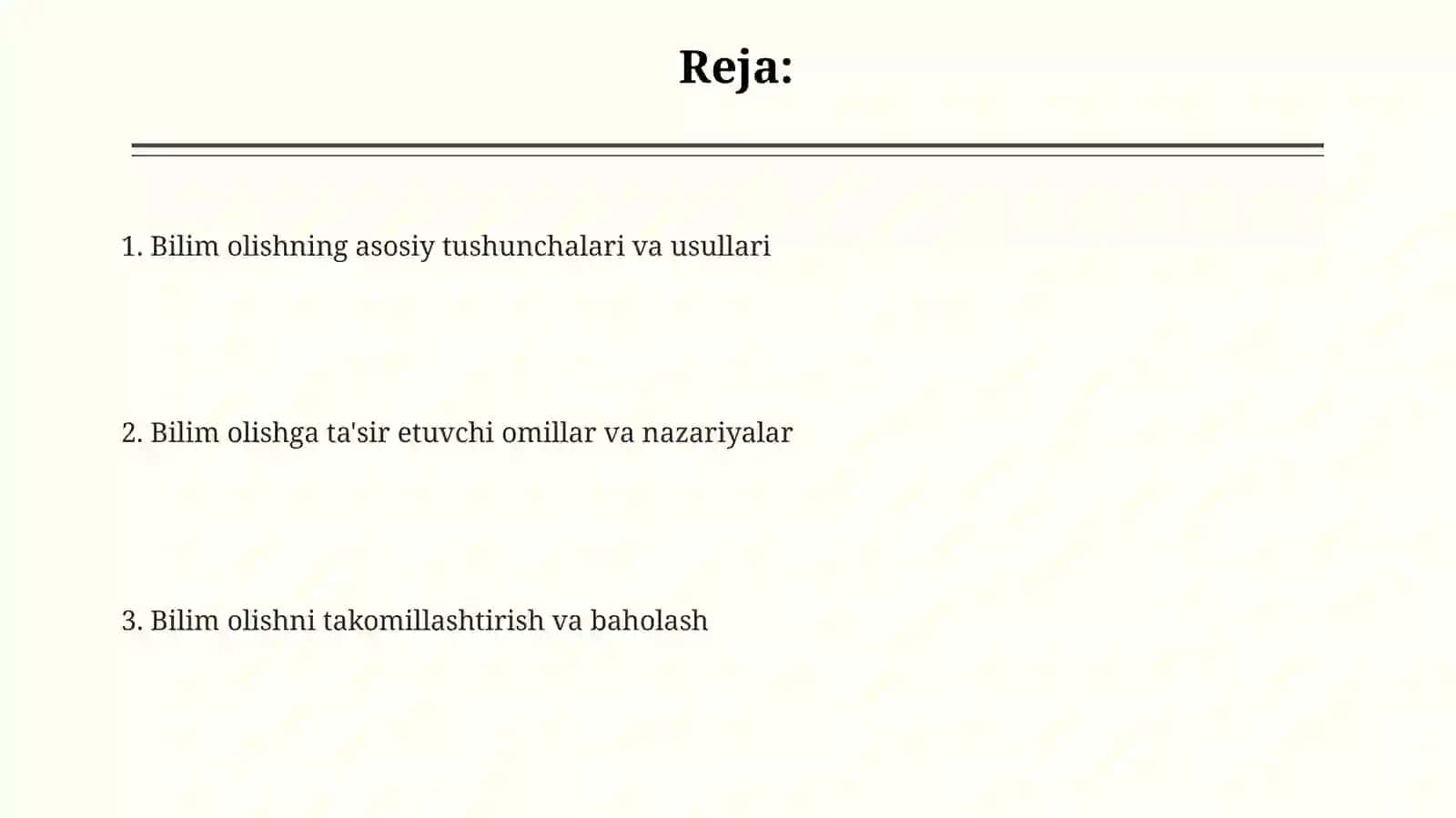 Psixologiyada bilimni o'zlashtirish 2