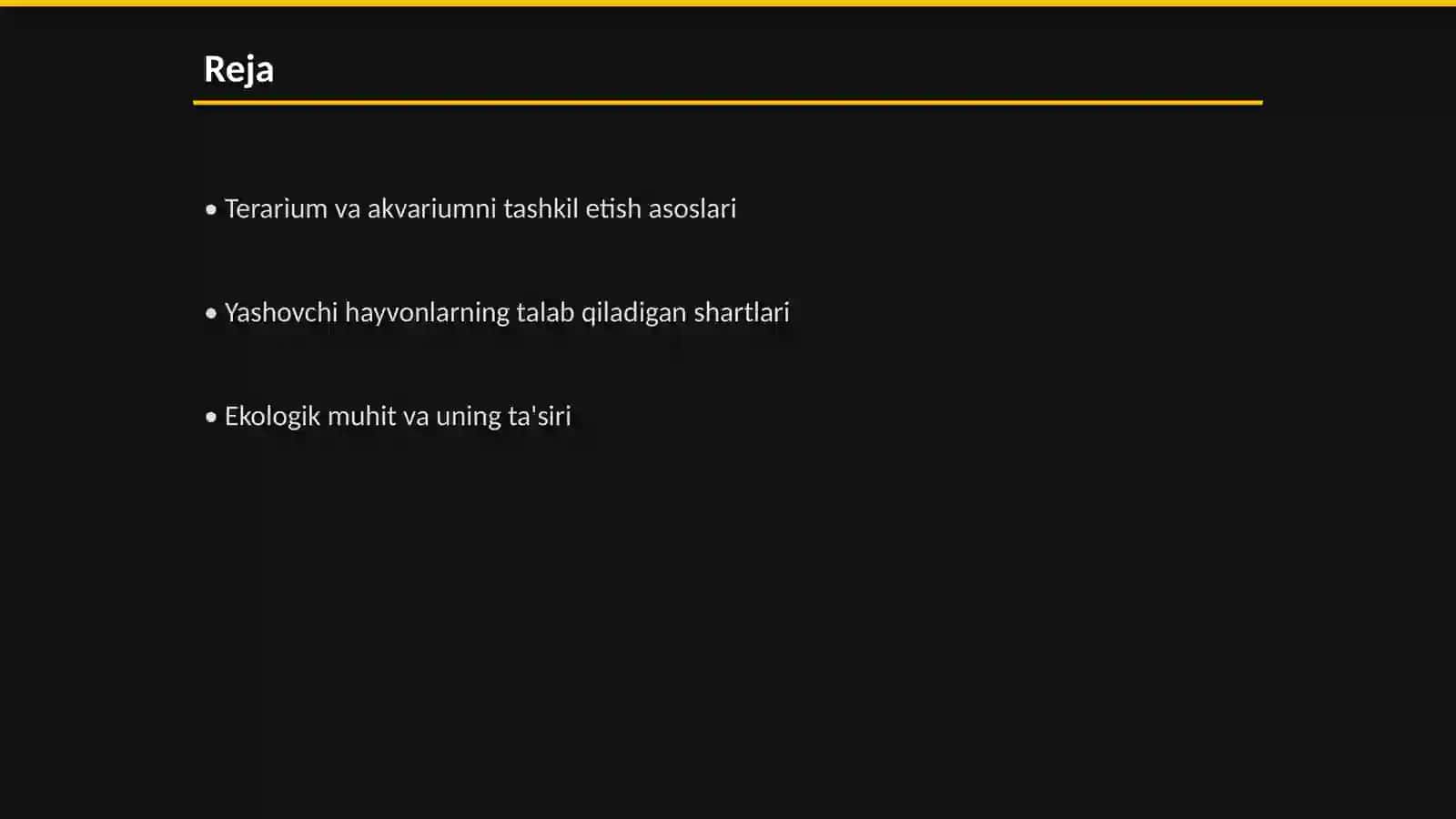 Terarium va akvariumda yashovchi hayvonlarning shart sharoitlarini oʻrganish 2
