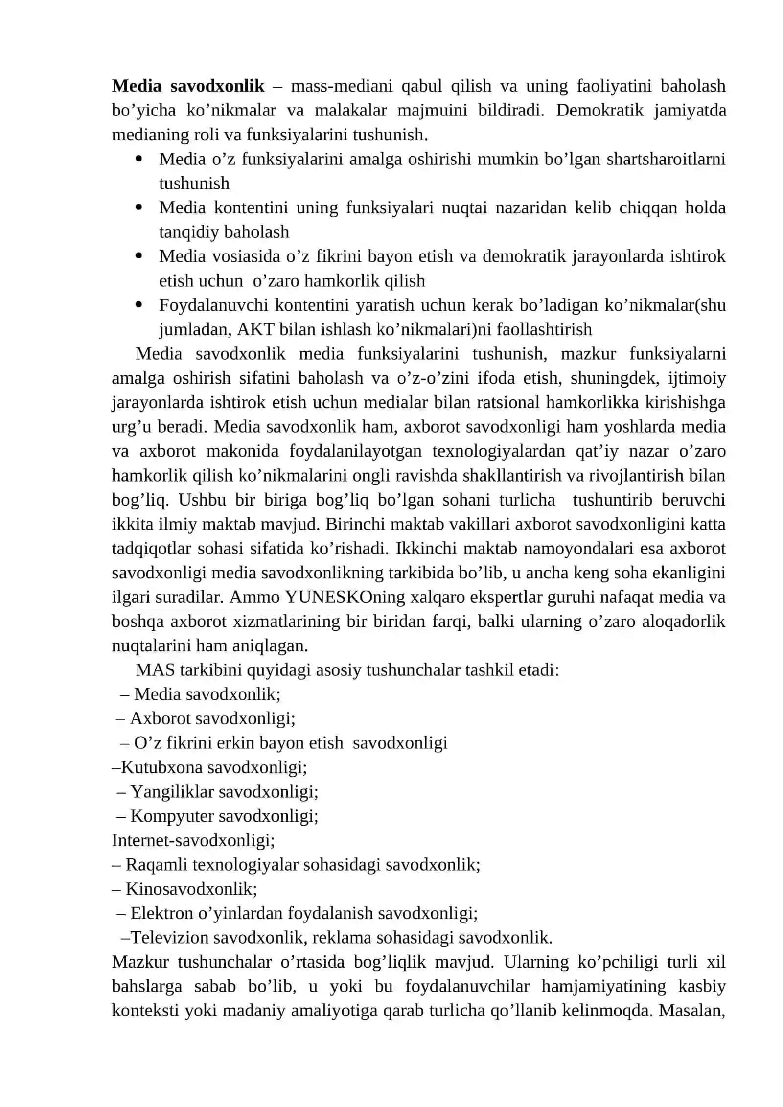 MEDIA SAVODXONLIK VA AXBOROT MADANIYATI EVОLYUTSIYASI HAMDA JAMIYATDAGI AHAMIYATI 2