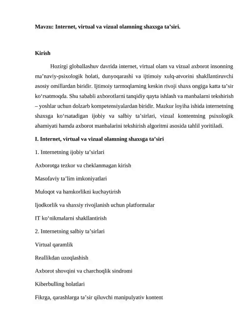 Media savodxonlik va axborot madaniyati 2