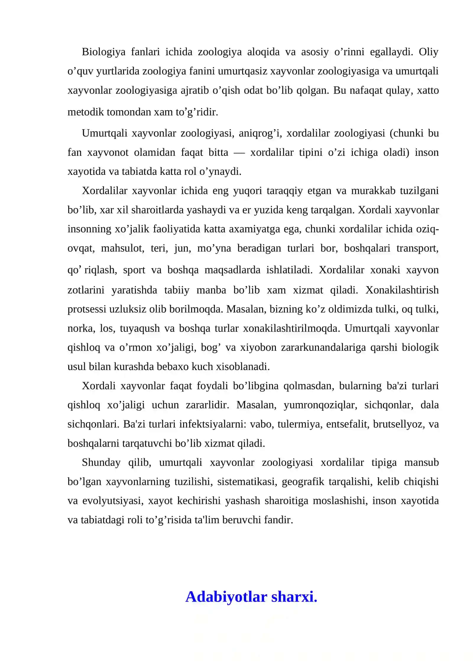 UMURTQALI HAYVONLARNING TIBBIYOTDAGI AHAMIYATI 2