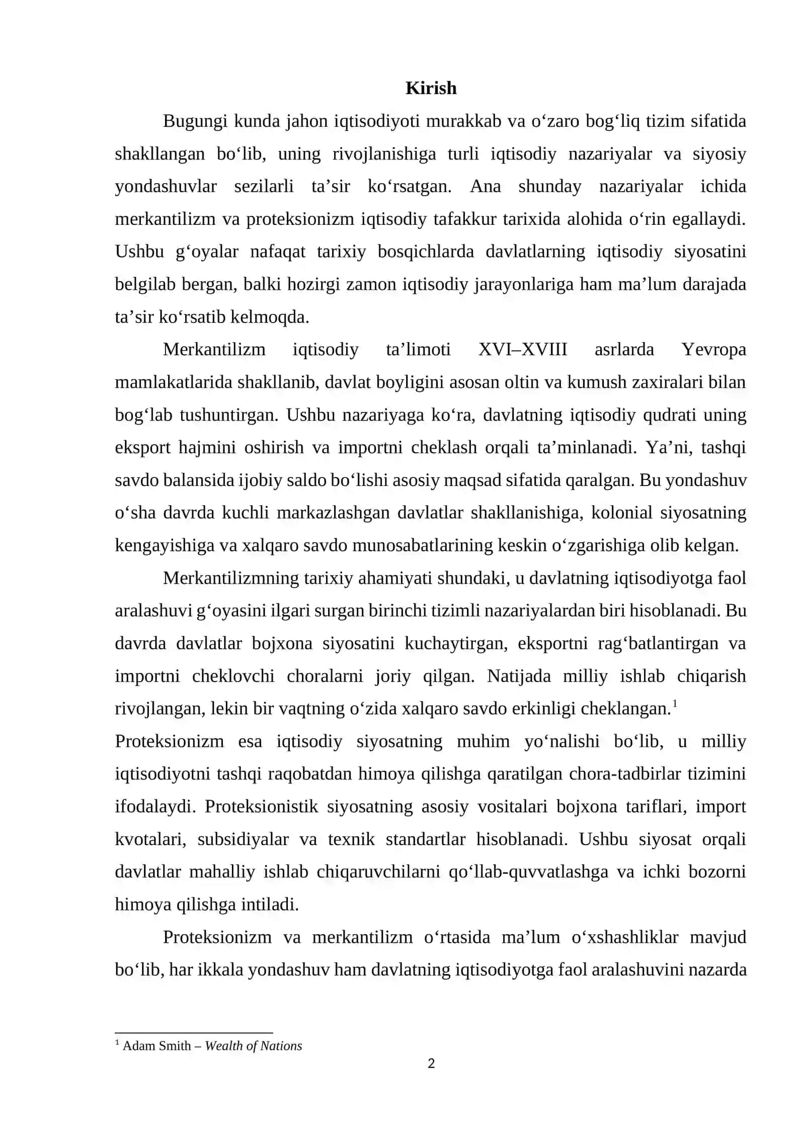 Merkantilizm va proteksionizm siyosatining ayrim mamlakatlar iqtisodiy rivojlanishga ta’siri 2