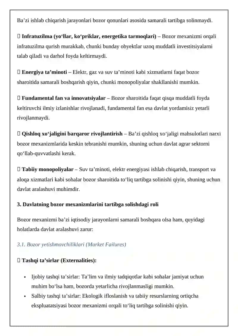 Iqtisodiy tartibga solish jarayonlari 2