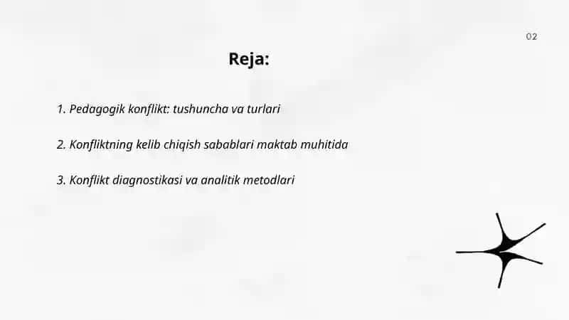 Pedagogik konflektning yechimi va uni boshqarish texnologiyasi 2