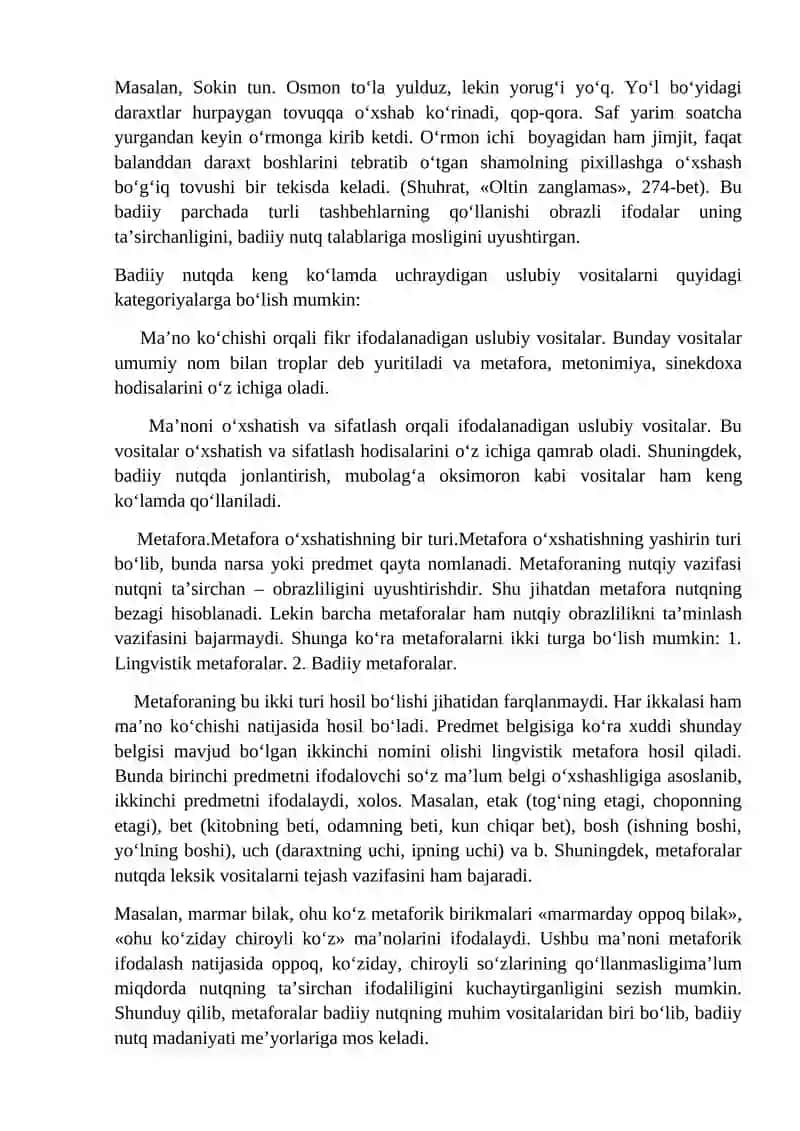 Badiiy uslub va uning uslubiy xususiyatlari 2