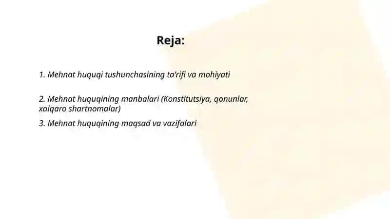 Mehnat huquqi tushunchasi mohiyati va ahamiyati 2