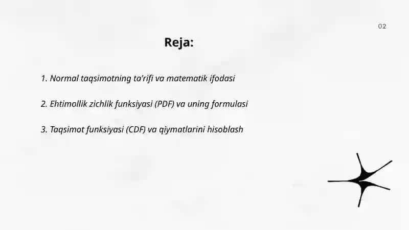 Normal taqsimot va uning xususiyatlari 2