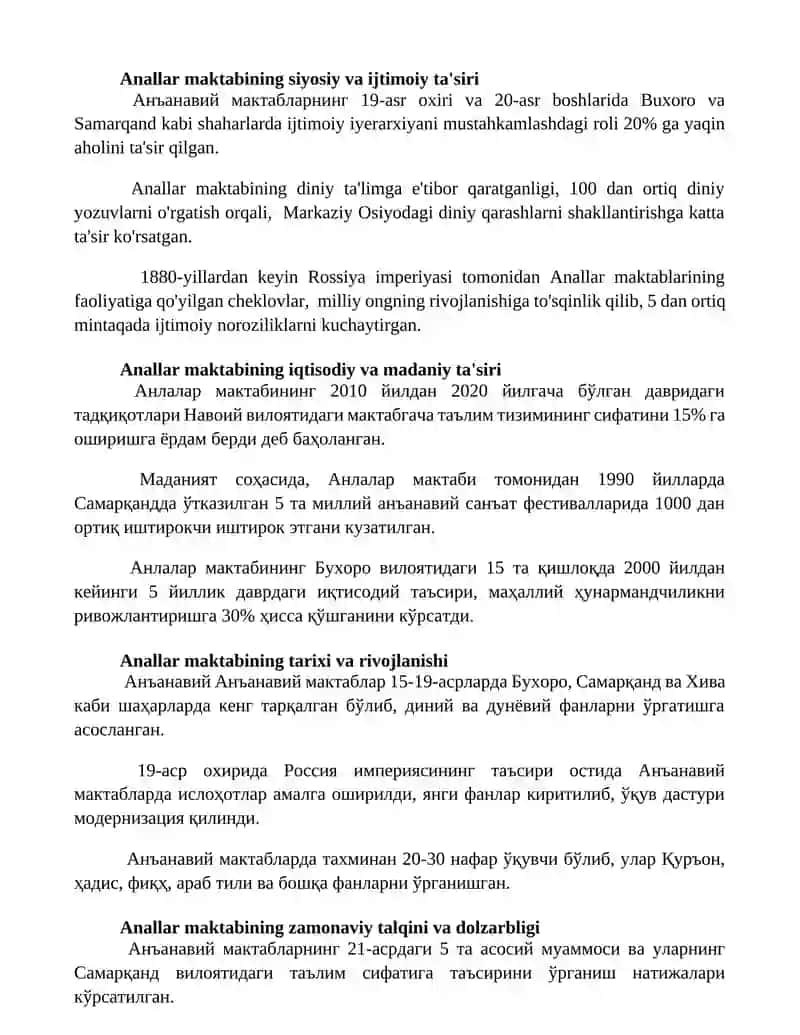 Anallar maktabi faoliyatini ilmiy o'rganish 2