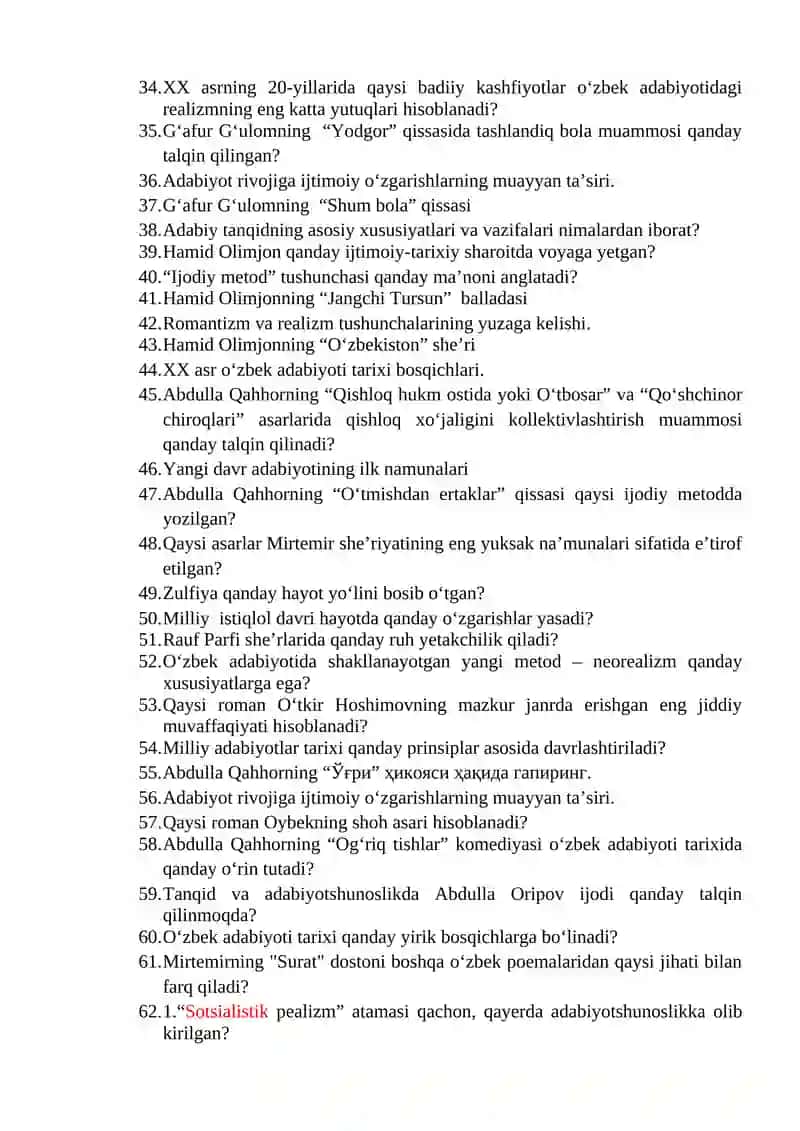 Milliy istiqlol davri o‘zbek adabiyoti 2