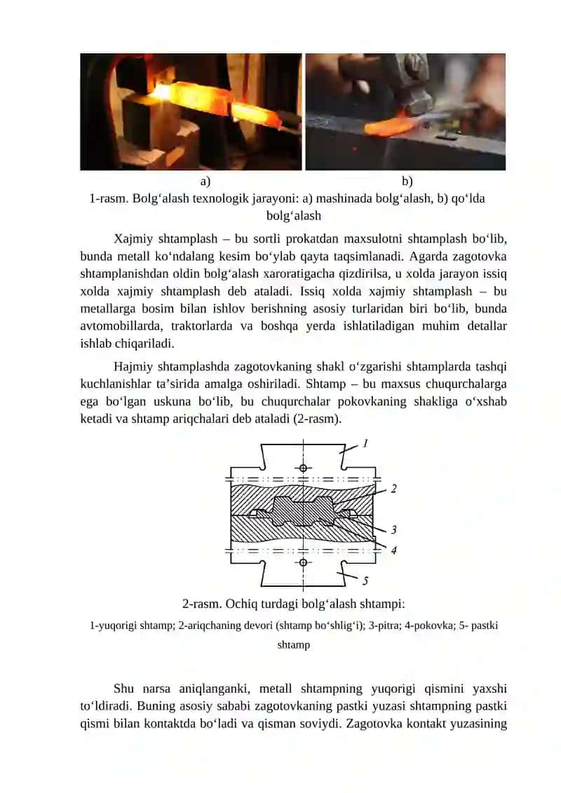 BOLG‘ALASH VA SHTAMPLASH JARAYONLARIDA METALLNING NOTEKIS DEFORMATSIYALANISHI VA UNING OLDINI OLISH 2