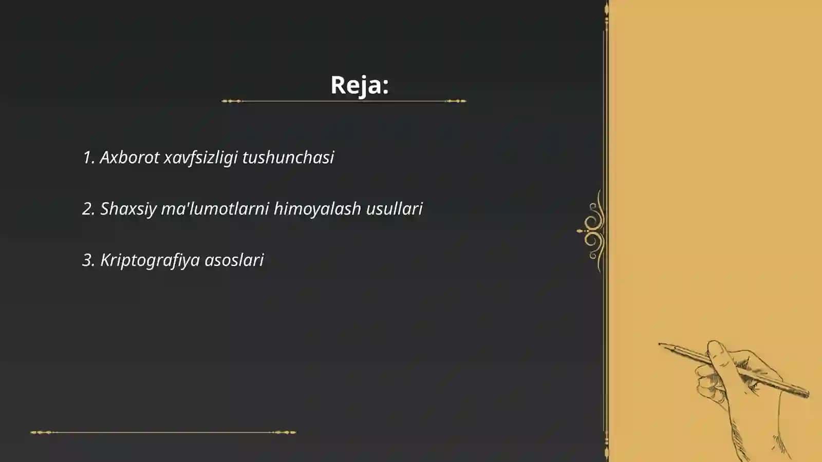 Axborot xavfsizligi va axborotlarni himoyalash usullari 2