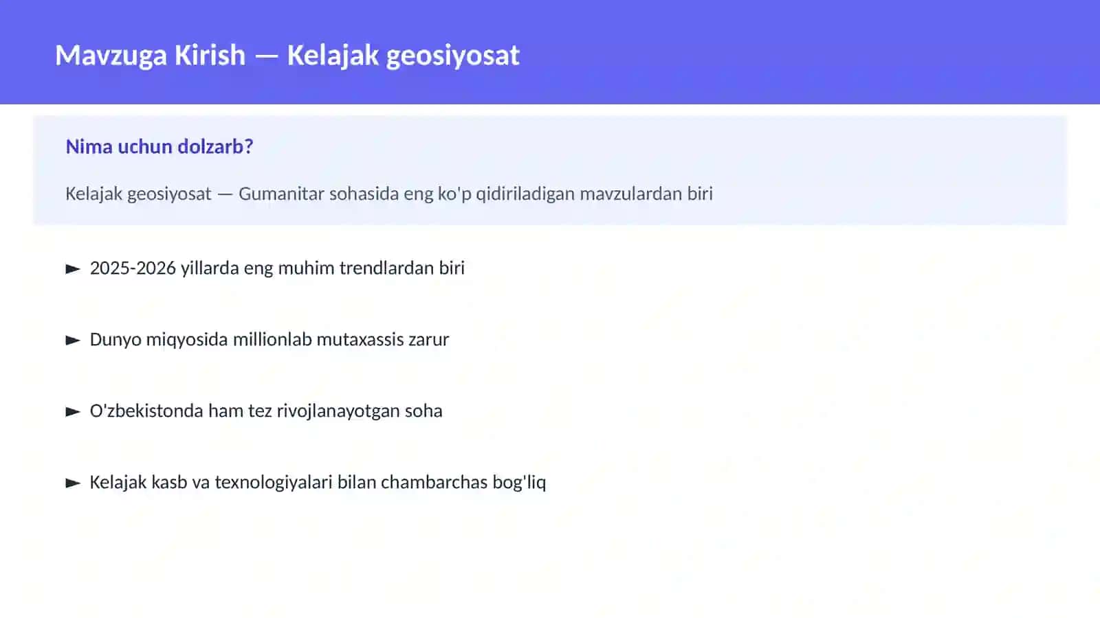 Kelajak geosiyosat 2