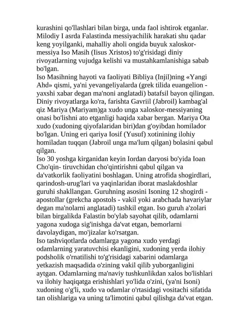 Xristianlik ta'limoti va marosimlari 2