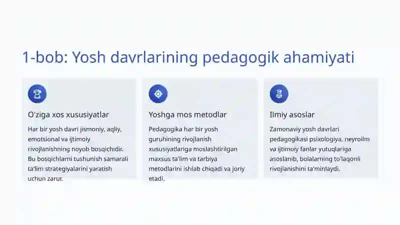 Yosh Davrlari Pedagogikasi: Bolalikdan Yetuklikka Ta'lim va Tarbiya 2