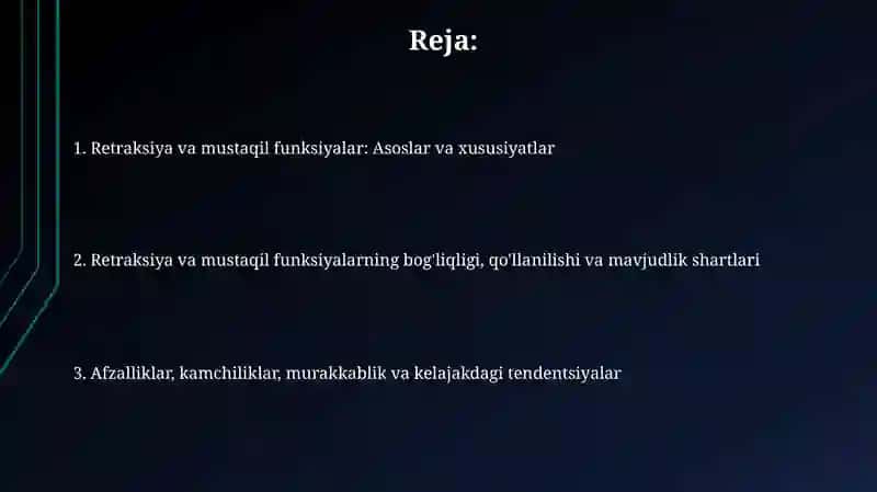 Pulning zarurligi va funksiyalar mustaqil ish 2