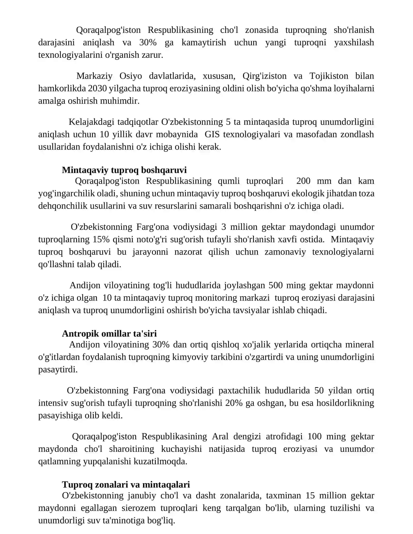 Tuproqlarni hududiy rayonlashtirish 2
