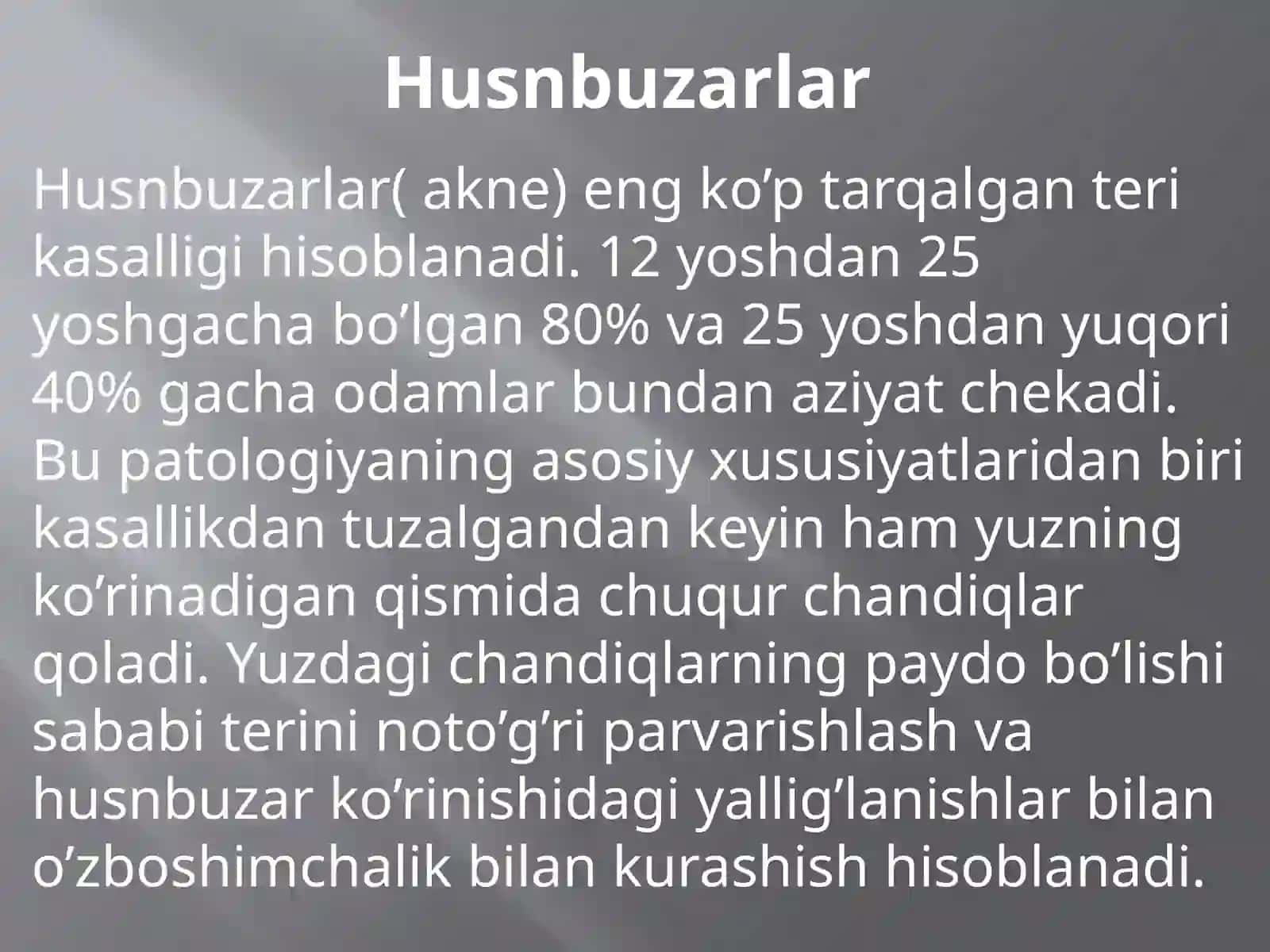 Husnbuzarlardan keyingi chandiqlarda CO2 lazer samaradorligi 2