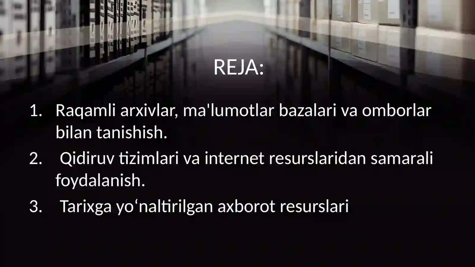 TARIXIY TADQIQOTLAR UCHUN RAQAMLI VOSITALAR 2
