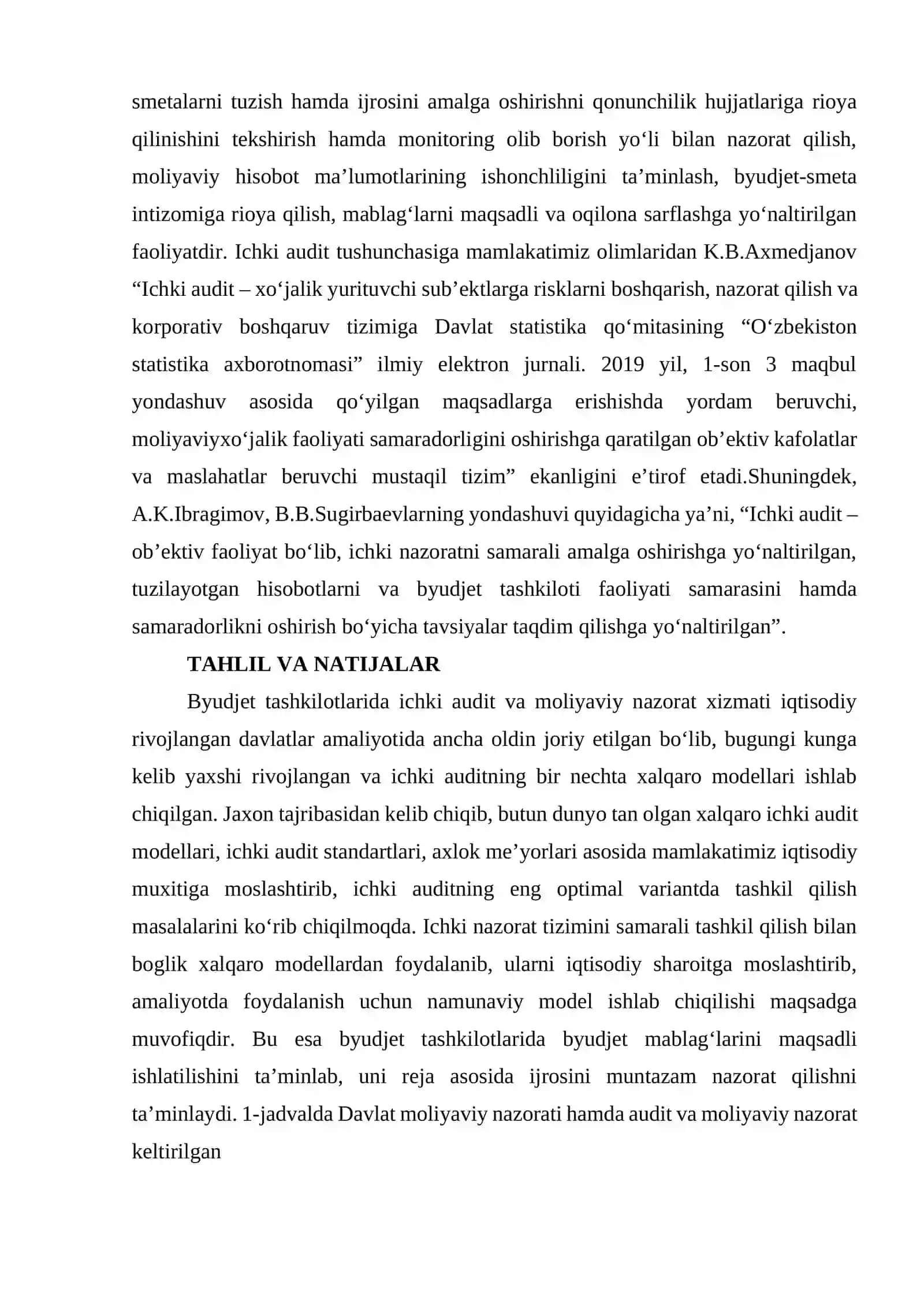 Byudjet hisobi hamda davlat sektorida ichki audit va ichki nazorat tizimini takomillashtirish 2
