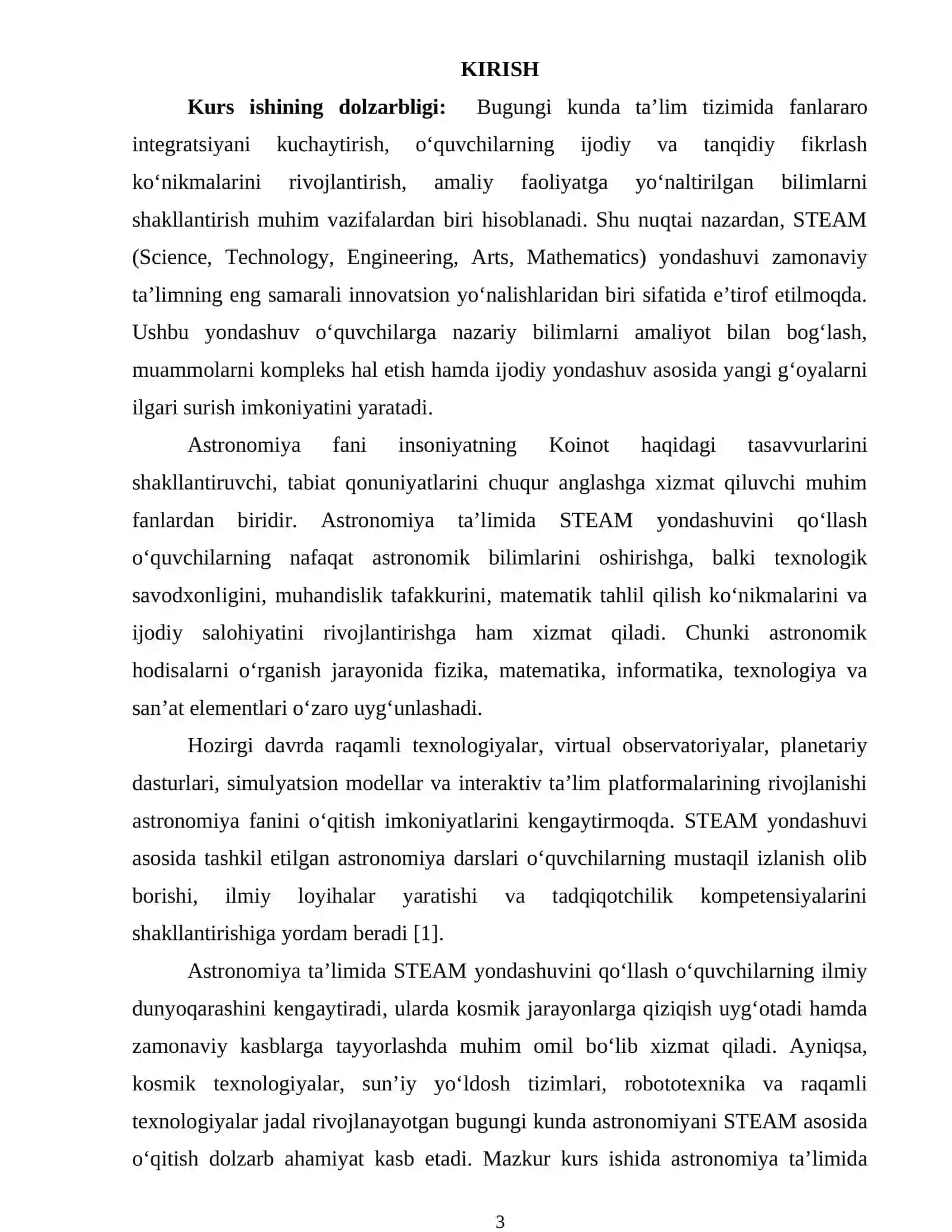 ASTRONOMIYA TA’LIMIDA STEAM YONDASHUVI 2