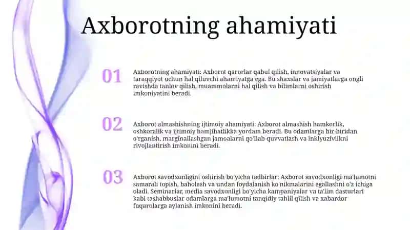 Axborotlarning Ijtimoiy Ahamiyati Va Faoliyatlari 2