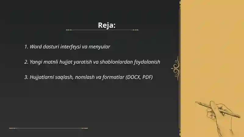 Word dasturi 2
