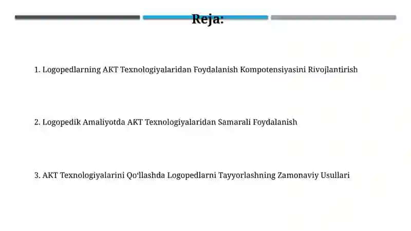 Logopedlarni AKT texnalogiyasini qollashga doir kompetentsiyasini rivojlantirish 2