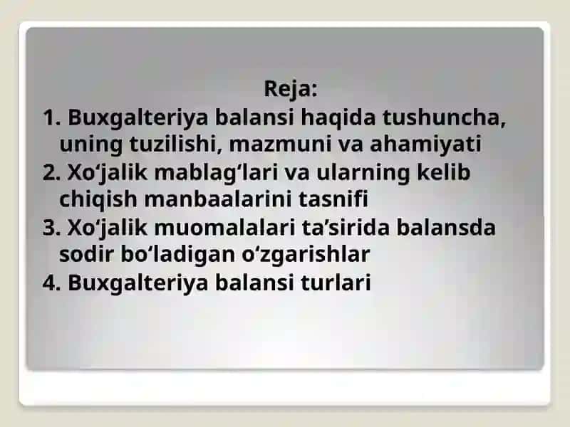 2-mavzu:Buxgalteriyabalansi 2