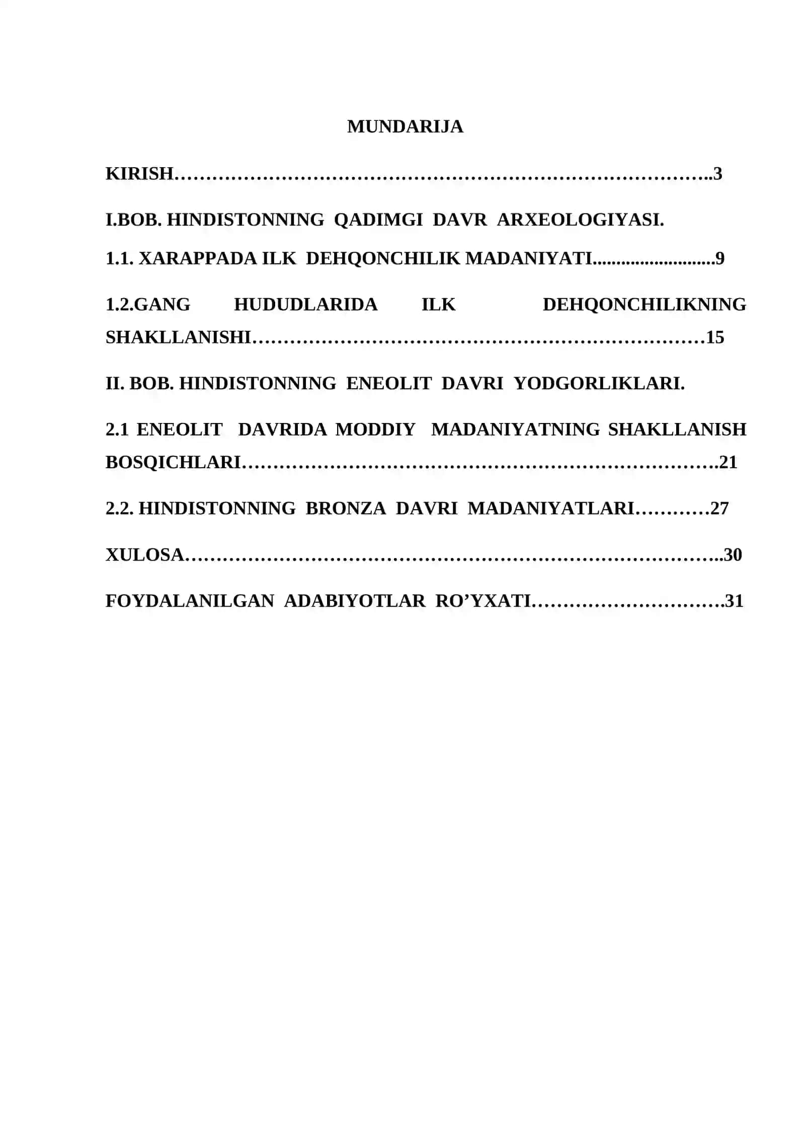 HINDISTONNING QADIMGI DAVR ARXEOLOGIYASI KURS ISHI 2
