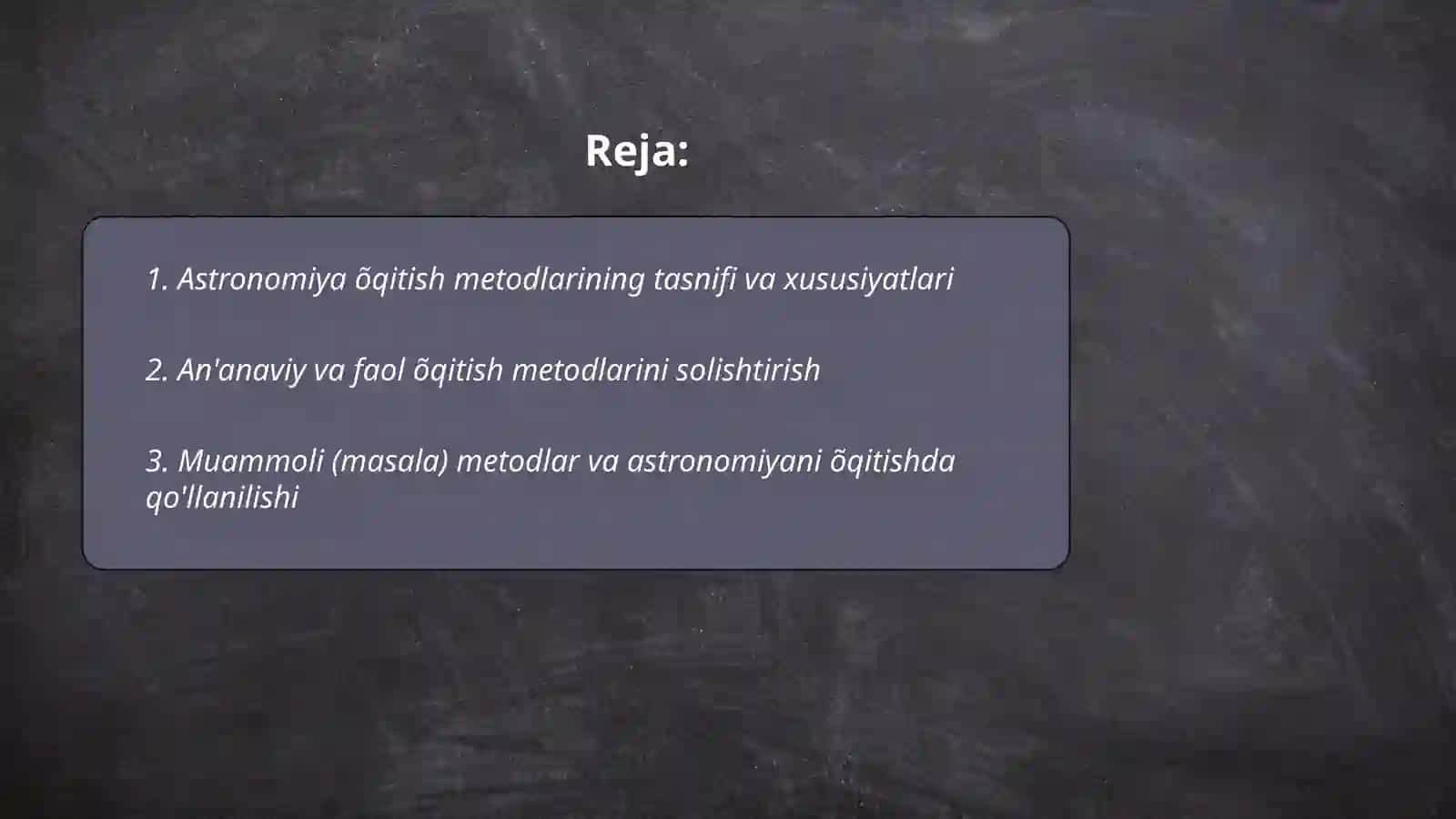 Astronomiya õqitish metodlari va ularni sinflarga ajratish 2