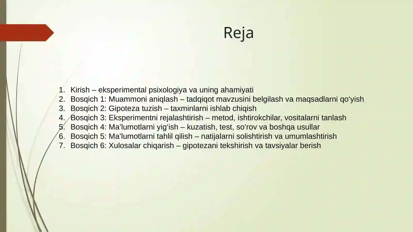 Eksperimental psixologik jarayonlari bosqichlari 2