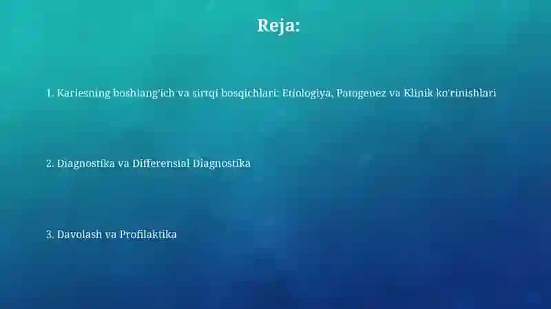 Karies bosqichlari. Boshlangʻich va yuza karies 2