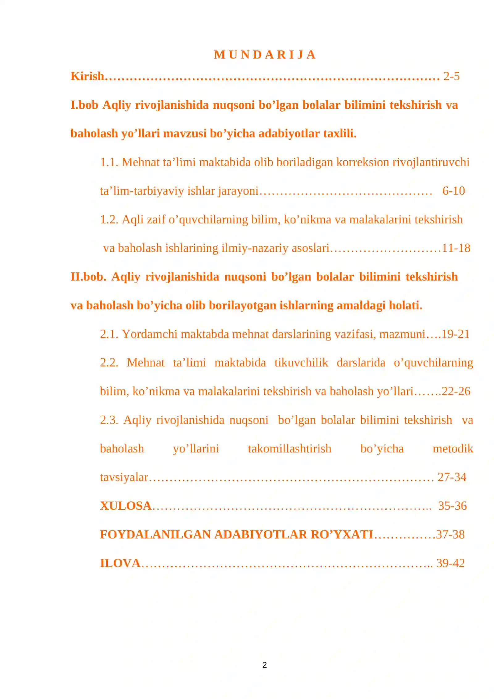 Aqli zaif o'quvchilarning o'qish, ko'nikma, malakalarini tekshirish va nazorat qilish shakllari 2