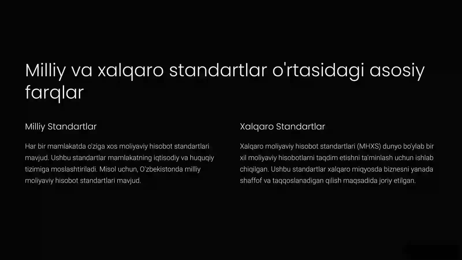 Moliyaviy hisobotni tuzishda milliy va xalqaro standartlarning ta'siri 2