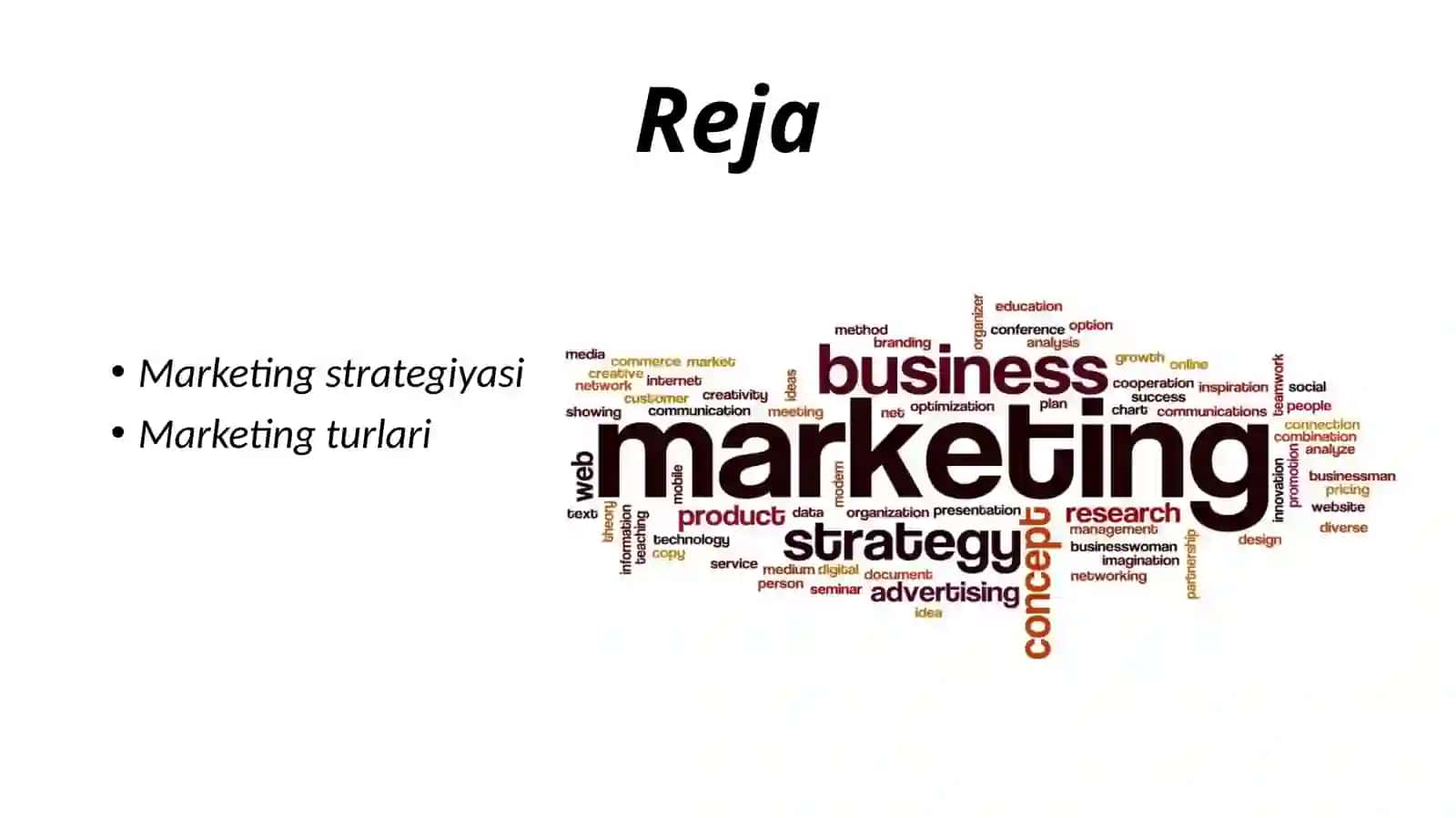 Marketing strategiyasi va marketing turlari 2
