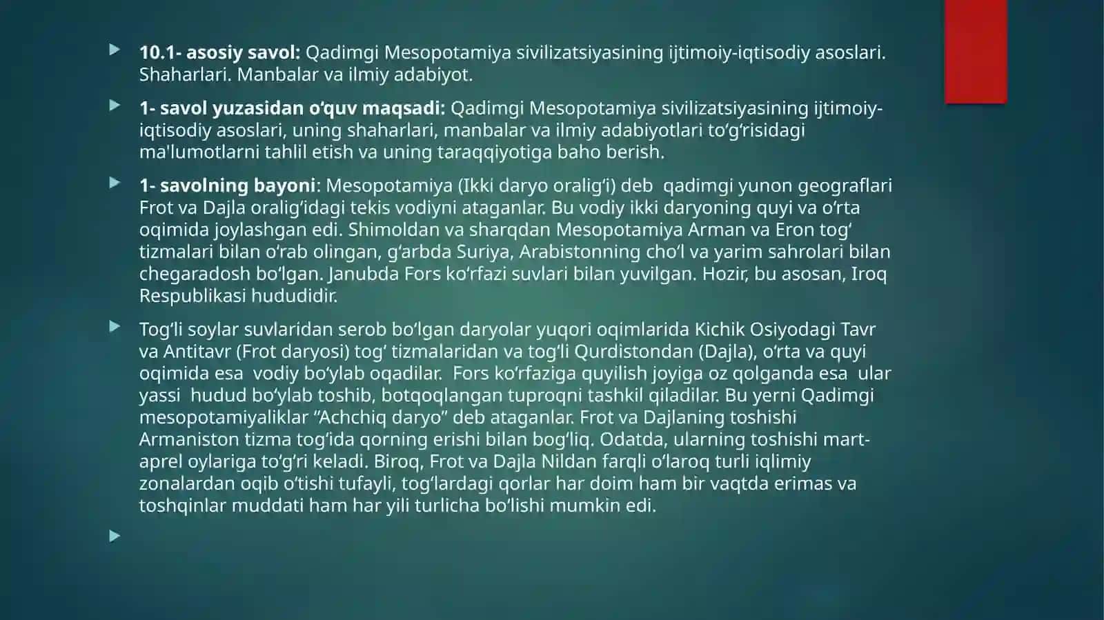 Qаdimgi MesopatamiyavasivilizаtsiyasiReja 2