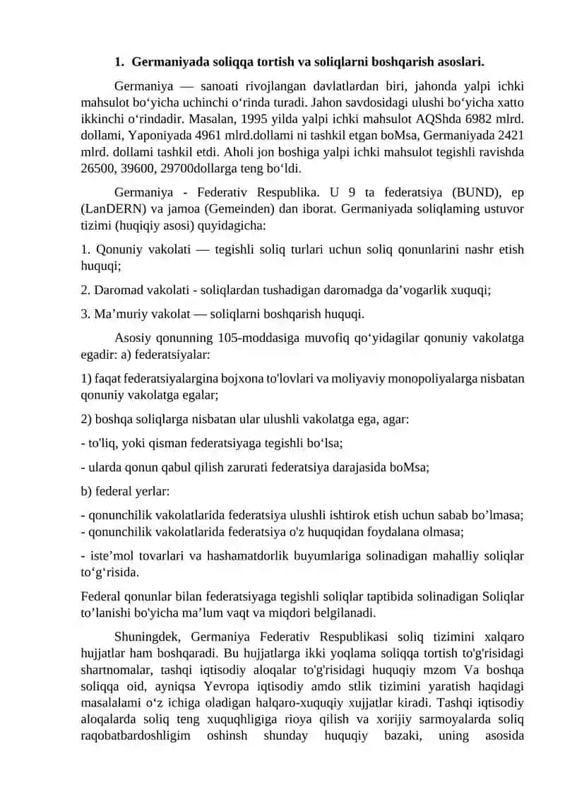 Germaniya Federativ Respublikasida soliqqa tortish 2