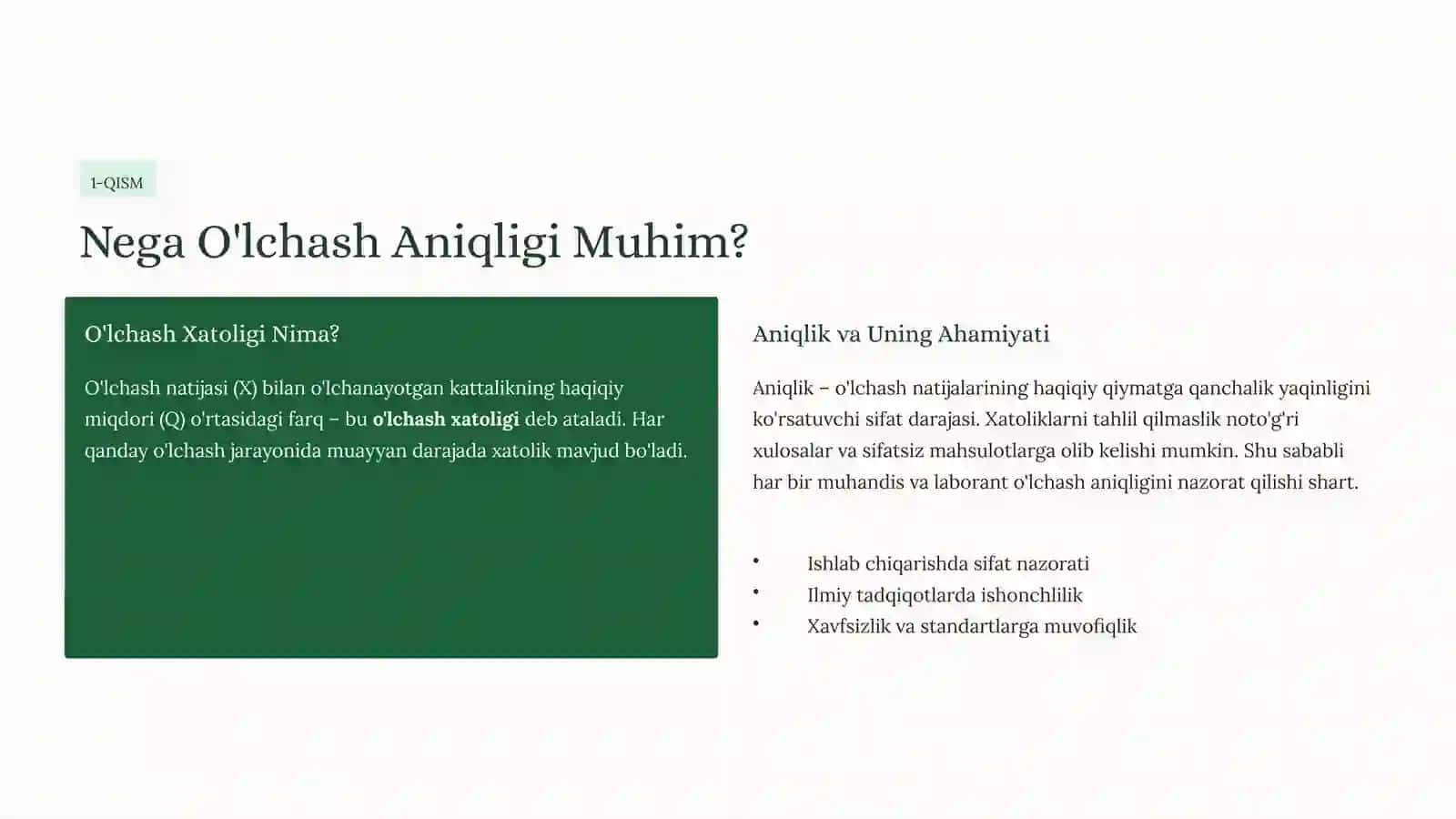 O'lchashlar Aniqligi: Xatoliklar va Ularni Yengish Sirlari 2