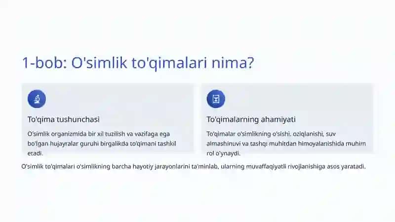 O'simlik To'qimalari: Hayotning Asosiy Tuzilmalari 2